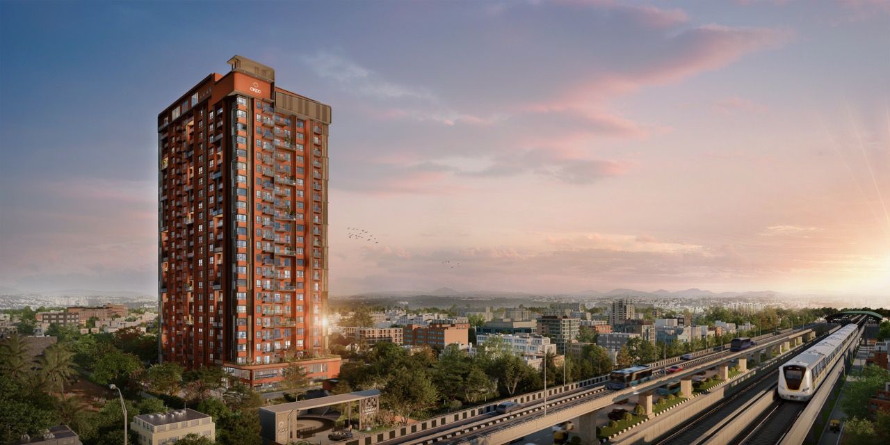 Heart of Harmony aerial view with Kudlu Gate Metro — Hosur Road Bangalore